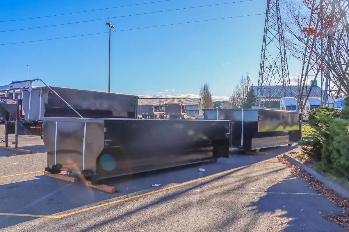 Roll-off dumpster ready for waste disposal at job site for 15 Yard Dumpster Rental in Findlay
